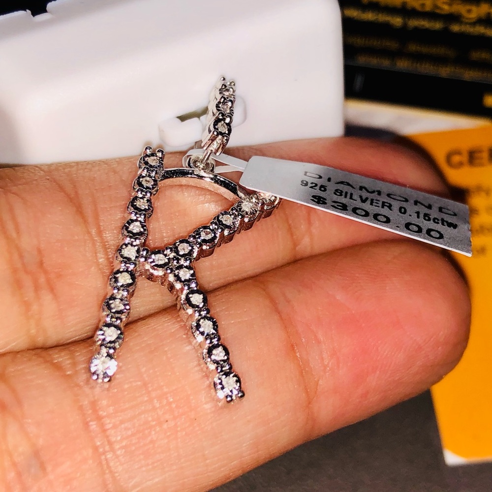Last one left! Real diamond Initial pendant letter K Not CZ not fake! HUGE SALE! - Picture 10 of 11